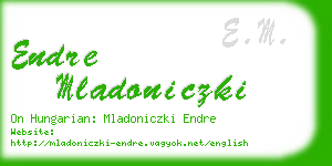 endre mladoniczki business card